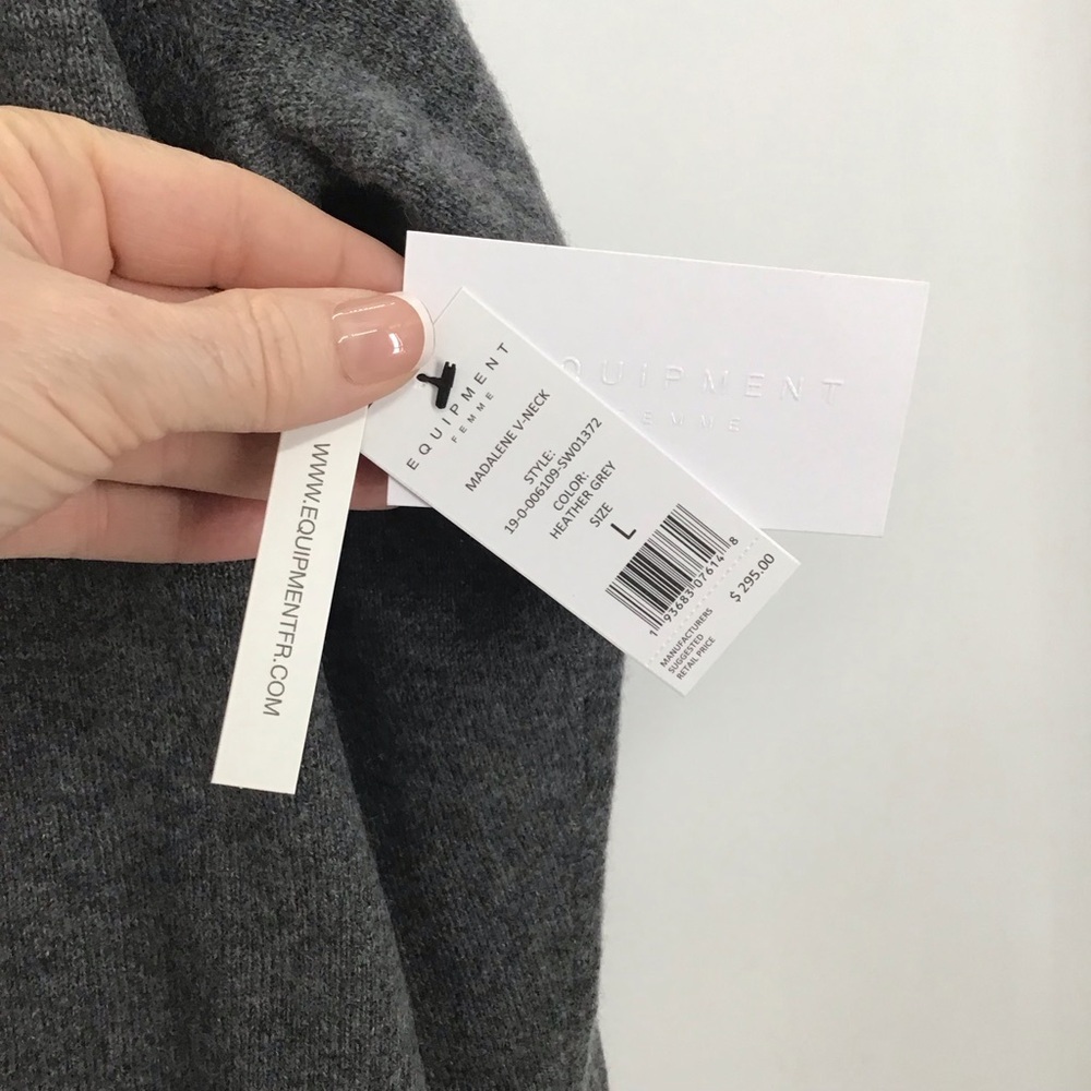 Equipment NWT Women’s Madalene 100 % Cashmere Luxury Pull-Over Sweater Size L - Picture 8 of 11
